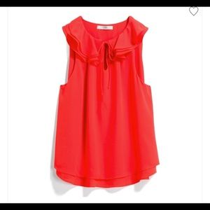 Anthropologie Q & A Sofia Ruffle Trim Blouse